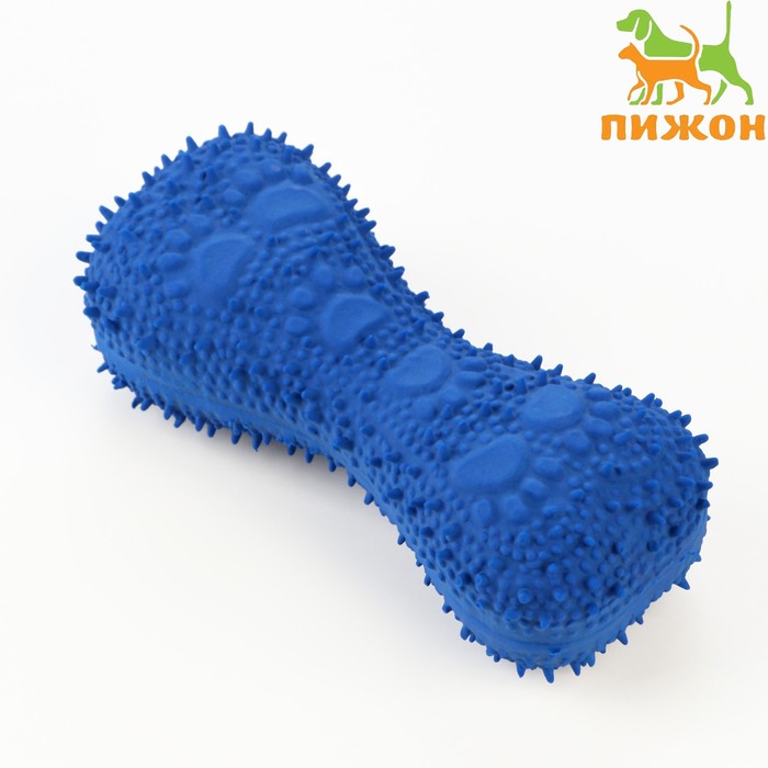Игрушка пищащая для собак из латекса "Кость", 13 см, синяя