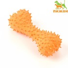 Игрушка пищащая для собак из латекса "Кость изогнутая", 14 см, оранжевая - фото 6698224