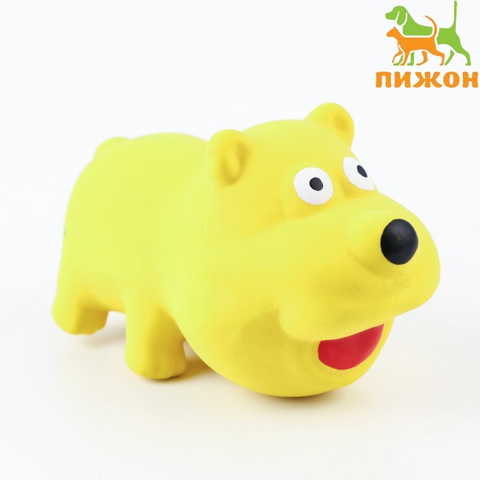 Игрушка пищащая для собак из латекса "Пес", 9 см, жёлтая - Фото 1