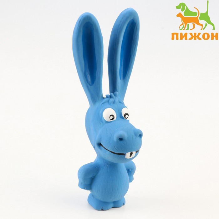 Игрушка пищащая для собак из латекса «Ослик», 17 см, голубая - Фото 1