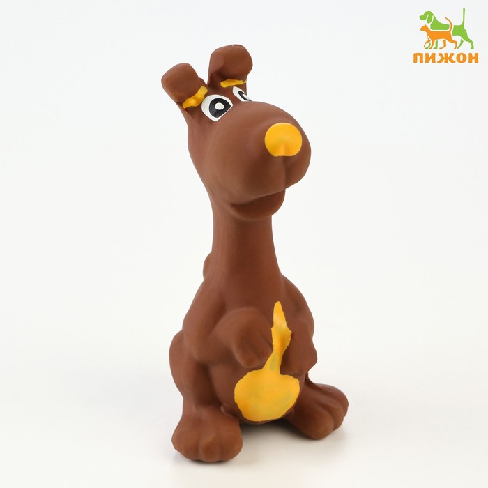 Игрушка для собак «Бобик», 11 см, пищащая, латекс, коричневая - Фото 1