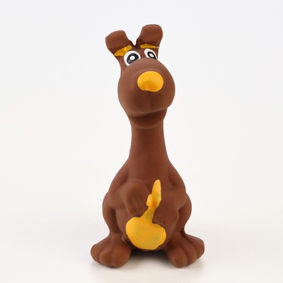 Игрушка для собак «Бобик», 11 см, пищащая, латекс, коричневая