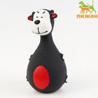 Игрушка пищащая для собак "Пёс-кегля", 14 см, чёрная/белая/бордовая - фото 9483055