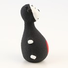 Игрушка пищащая для собак "Пёс-кегля", 14 см, чёрная/белая/бордовая - фото 9483056