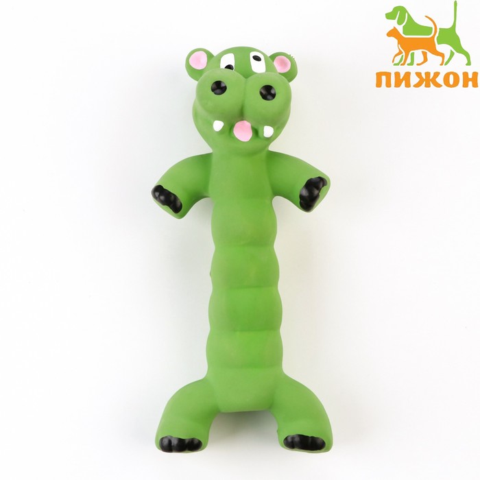 Игрушка пищащая для собак из латекса «Корова», 21 см, зелёная - Фото 1