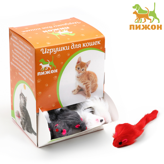 Игрушка для кошек «Мышь малая», 5 см, фасовка 60 шт., цвет МИКС - Фото 1