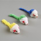 Игрушка для кошек "Малая мышь" двухцветная, 5 см, фасовка 60 шт, микс цветов - Фото 5