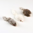 Мышь из натурального меха, 7,5 см, микс белая/серая, фасовка 30 шт - Фото 6