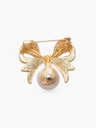 Брошь «Жемчужинка» классический бантик, цвет белый в золоте - Фото 2