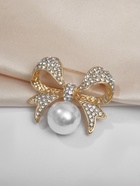 Брошь «Жемчужинка» классический бантик, цвет белый в золоте - Фото 6