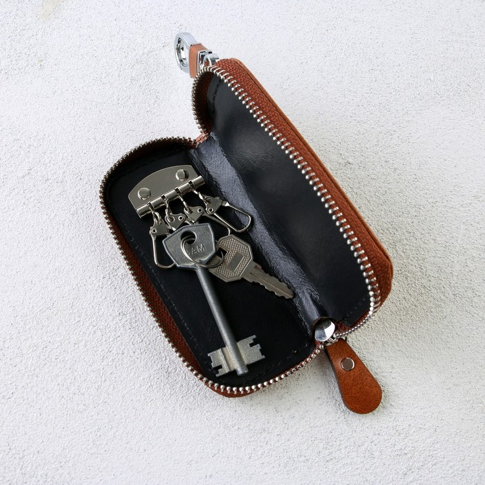 Ключница из кожи «Первый», 12×5 см - фото 1907530643