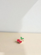 Брошь «Вишенки» пара с листом, красно-зелёная в золоте - Фото 5