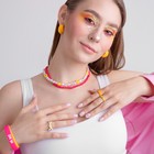 Кольцо «Минимал» стразинка, жёлтое в золоте, безразмерное - Фото 4