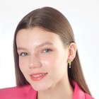 Серьги эмаль «Минимал» стразинка, цвет бело-зелёный в золоте - фото 24243480