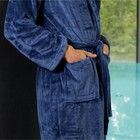 Халат унисекс LoveLife "Hygge" цвет тёмно-синий, one size, микрофибра, 100% п/э, 250 г/м2 9079413 - фото 14083308