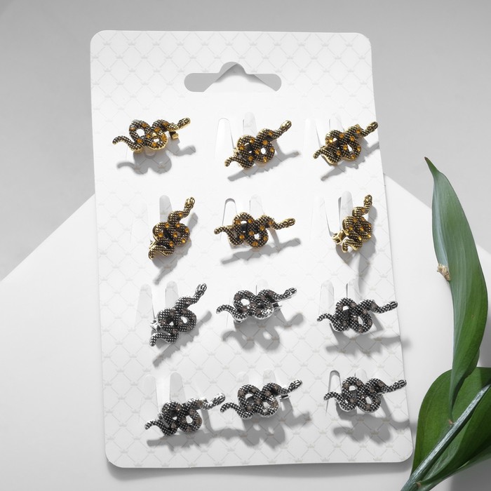 Брошь "Змея" узел, цвет МИКС (неделимая фас.12шт, цена за шт)