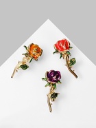 Брошь «Роза» с листьями, цвет МИКС в золоте (неделимая фасовка 12 шт., цена за шт.) 9088989