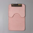 Набор ковриков для ванной и туалета SAVANNA «Оливия», 2 шт, 40×50 см, 50×80 см, цвет розовый - фото 7344179