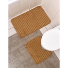 Набор ковриков для ванной и туалета SAVANNA «Оливия», 2 шт, 40×50 см, 50×80 см, цвет коричневый - фото 319058398