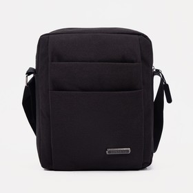 Сумка мужская, регулируемый ремень, цвет чёрный