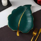 Блюдо для фруктов Доляна «Тропический лист», 26×20,5 см, цвет зелёный - фото 9983444