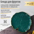 Блюдо для фруктов Доляна «Кувшинка», 20×19 см, цвет зелёный - Фото 1