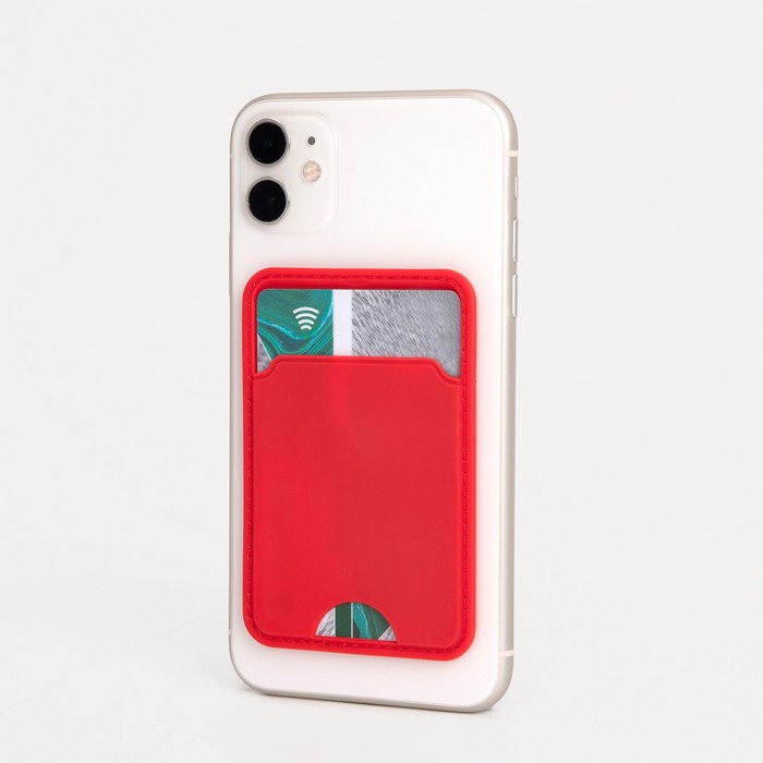 Картхолдер на телефон, цвет красный - Фото 1