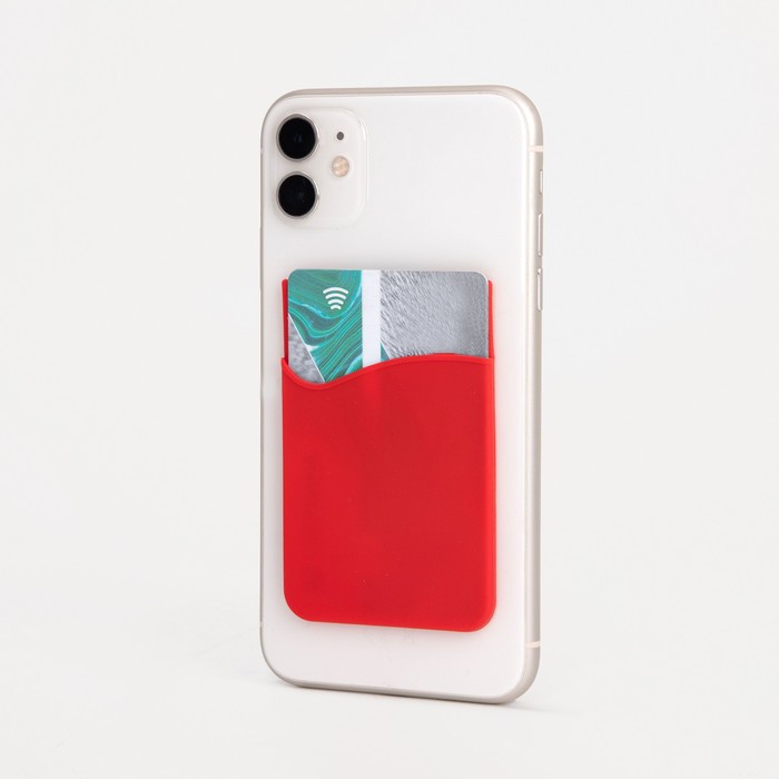 Картхолдер на телефон, цвет красный - Фото 1