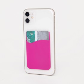 Картхолдер на телефон, силикон, цвет розовый