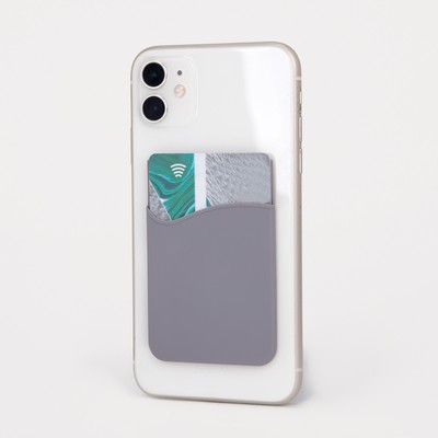 Картхолдер на телефон клеящийся, цвет серый