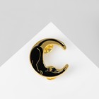 Значок-оберег «Лунный кот», цвет чёрный в золоте - фото 6698623