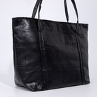 Сумка-шопер женская на молнии, размер 40×14×19 см, однотонная, чёрная - фото 21775410