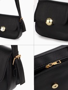 Сумка женская мессенджер на клапане, 23×6×17 см, чёрная - Фото 6