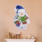 Плакат фигурный "Снеговик" шарф, 35х41см - фото 9984018