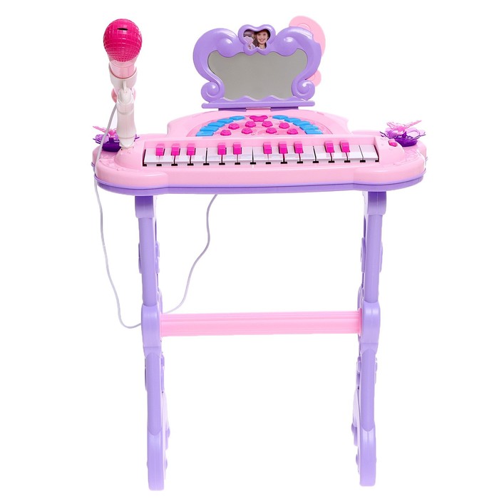 Пианино «Мечта девочки», со стульчиком, зеркалом, микрофоном - фото 1907530763