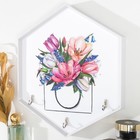 Крючки декоративные 3 крючка "Тюльпаны в пакете" 34х30 см - фото 44369934