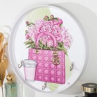 Крючки декоративные 3 крючка "Цветы в розовой сумке" 30х30 см - Фото 2