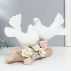 Сувенир керамика "Два голубя на ветке с цветами" 28 см - Фото 2