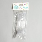 Вилки пластиковые «Блеск», в наборе 12 штук, цвет серебро - Фото 3