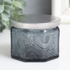 Банка для свечей стеклянная с крышкой «Цветочная» серая, многогранник 5×7×7 см, МИКС - Фото 3