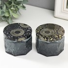 Банка для свечей стеклянная с крышкой «Цветочная» серая, многогранник 5×7×7 см, МИКС - Фото 4