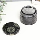 Банка для свечей стеклянная с крышкой «Цветочная» серая, круглая 5×7×7 см - Фото 2