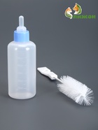 Набор для вскармливания щенков и котят (бутылка 60 мл, соска и ершик) - Фото 1