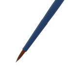 Кисть для акварели, синтетика коричневая, круглая, Roubloff Aqua blue round №4, ручка короткая синяя, покрытие обоймы soft-touch - Фото 2