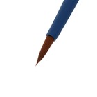Кисть для акварели, синтетика коричневая, круглая, Roubloff Aqua blue round №4, ручка короткая синяя, покрытие обоймы soft-touch - Фото 3