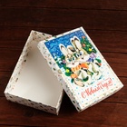 Коробка новогодняя подарочная сборная крышка - дно, «Зайки», 21?15?5.7 см (комплект 5 шт) - фото 51862178