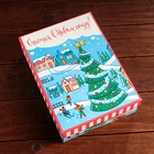 Коробка новогодняя подарочная сборная крышка - дно с окном, «Город», 21×15×5.7 см - Фото 2