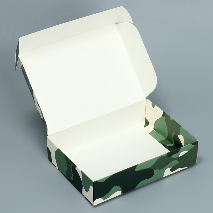 Коробка подарочная складная, упаковка, «Хаки», 21 х 15 х 5 см - фото 1906083873