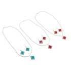 Гарнитур 2 предмета: кулон, серьги «Ромб» легкий флирт, ромбики, цвет МИКС - Фото 3