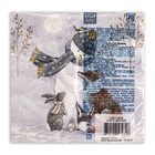 Салфетки новогодние бумажные Home Collection Classic «Снеговик и его друзья», 3 слоя, 33×33 см, 20 шт. - Фото 3